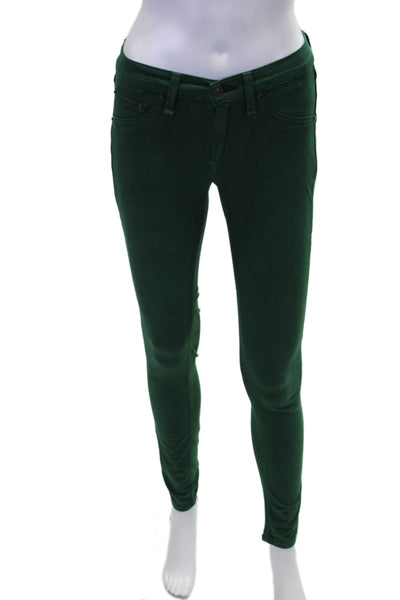 Rag & Bone Jean Womens Zipper Fly Mid Rise Legging Skinny Jeans Green Size 24