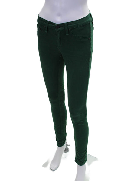 Rag & Bone Jean Womens Zipper Fly Mid Rise Legging Skinny Jeans Green Size 24