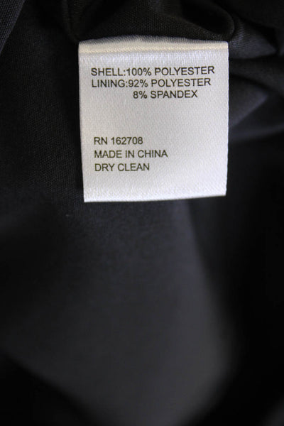 LDT Womens Suede Embellished Collar Puff Sleeve A-Line Dress Black Size 2