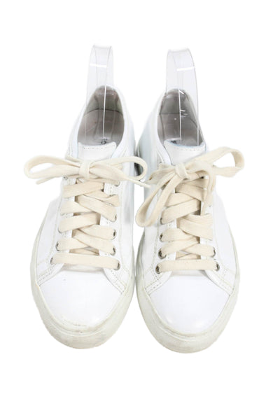 Sofie D Hoore Womens Textured Lace Up Lined Low Top Casual Sneakers White Size 3