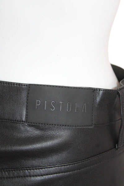 Pistola Womens Textured Zip Button Lined Straight Sleek Pants Black Size EUR 25