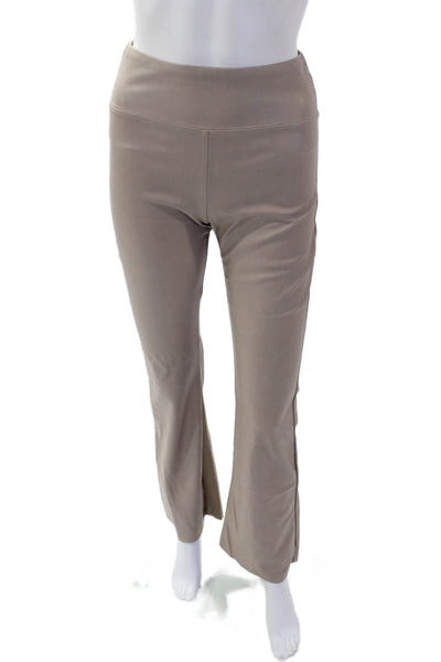 Enza Costa Womens Textured Lined High Waisted Straight Pants Nude Size 01