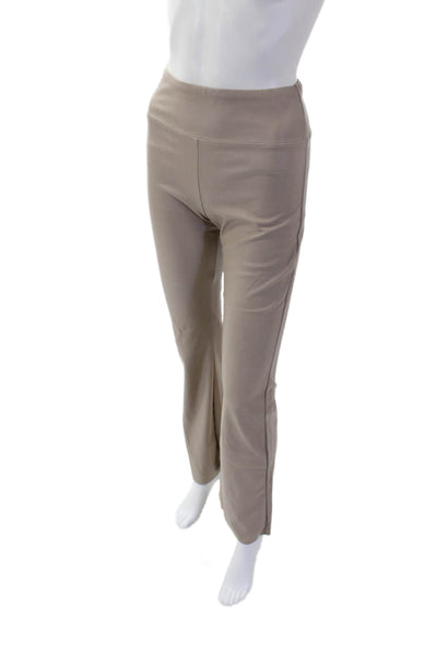 Enza Costa Womens Textured Lined High Waisted Straight Pants Nude Size 01