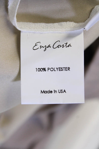 Enza Costa Womens Textured Lined High Waisted Straight Pants Nude Size 01