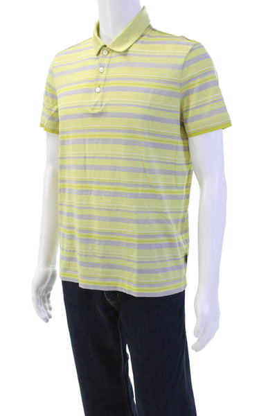 Boss Hugo Boss Mens Cotton Striped Short Sleeve Polo Shirt Green Size M