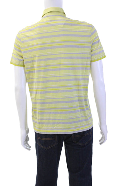 Boss Hugo Boss Mens Cotton Striped Short Sleeve Polo Shirt Green Size M