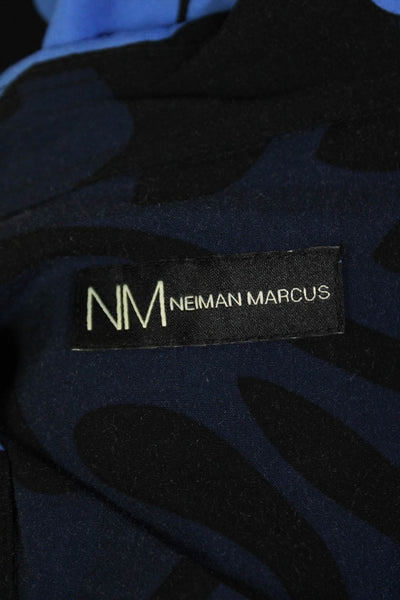 NM Neiman Marcus Mens Floral Collar Short Sleeve Button-Down Shirt Black Size M