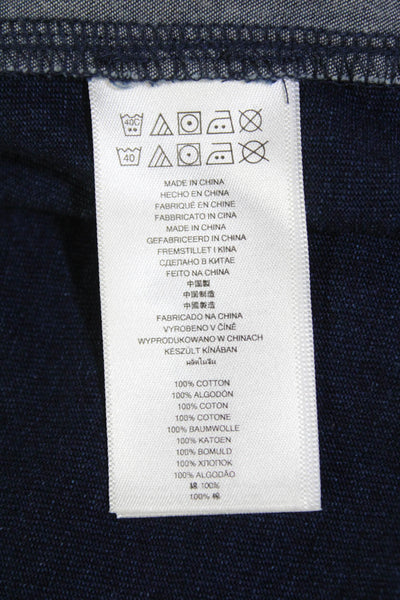 Michael Kors Mens Cotton Short Sleeve Button-Up Polo Shirt Blue Size M