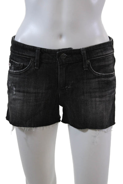 AG Adriano Goldschmied Womens Cotton Low-Rise Denim Shorts Black Size 25