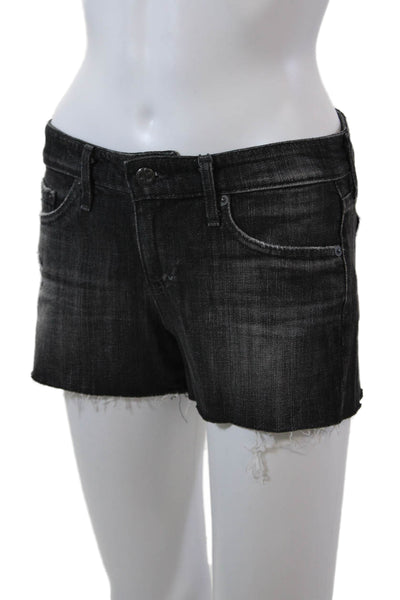 AG Adriano Goldschmied Womens Cotton Low-Rise Denim Shorts Black Size 25