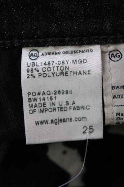 AG Adriano Goldschmied Womens Cotton Low-Rise Denim Shorts Black Size 25