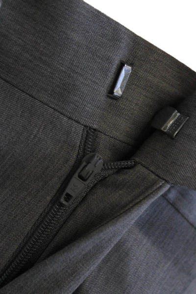 Bloomingdales The Mens Store Mens Wool Zippered Dress Pants Gray Size 34