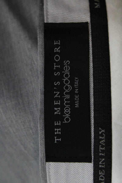 Bloomingdales The Mens Store Mens Wool Zippered Dress Pants Gray Size 34