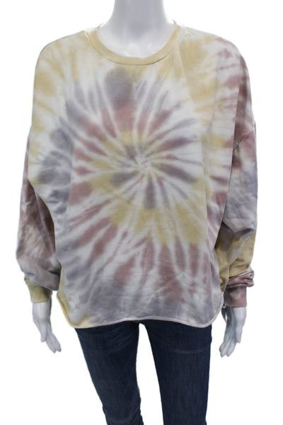 Project Social T Womens Cotton Blend Tie-Dye Long Sleeve Sweatshirt Multicolor M