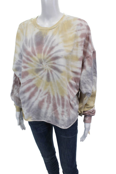 Project Social T Womens Cotton Blend Tie-Dye Long Sleeve Sweatshirt Multicolor M