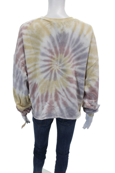 Project Social T Womens Cotton Blend Tie-Dye Long Sleeve Sweatshirt Multicolor M