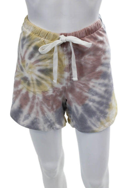 Project Social T Womens Cotton Blend Tie-Dye Elastic Shorts Multicolor Size M
