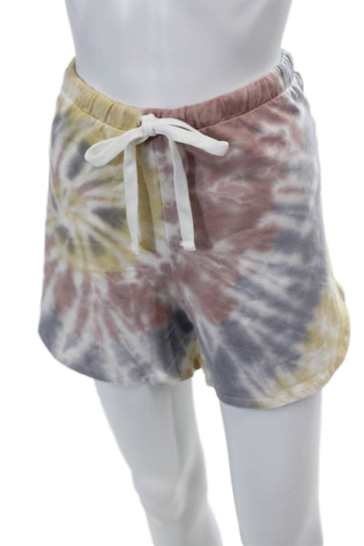 Project Social T Womens Cotton Blend Tie-Dye Elastic Shorts Multicolor Size M