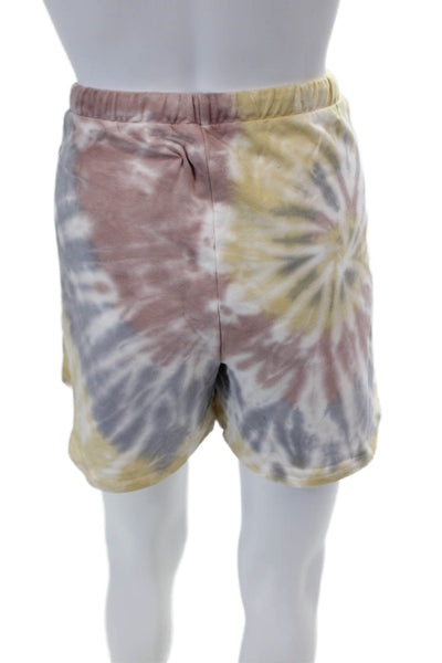 Project Social T Womens Cotton Blend Tie-Dye Elastic Shorts Multicolor Size M
