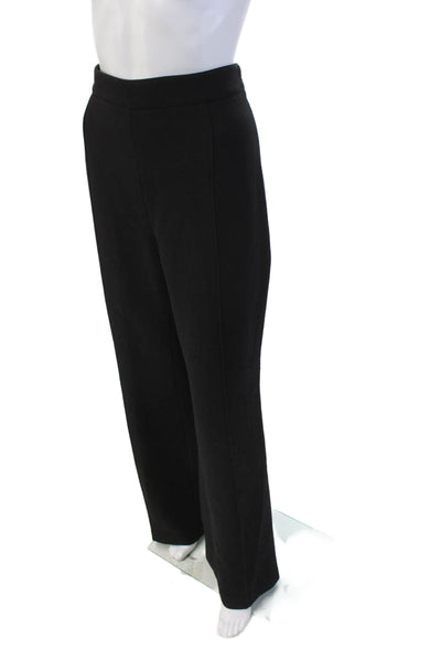Andrew Gn Womens Textured Cotton Zip Pleated Lined Pants Black Size EUR 44