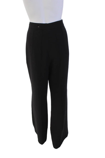 Andrew Gn Womens Textured Cotton Zip Pleated Lined Pants Black Size EUR 44