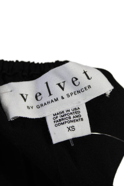Velvet Womens Keyhole Round Neck Sleeveless Pullover BlouseTop Black Size XS