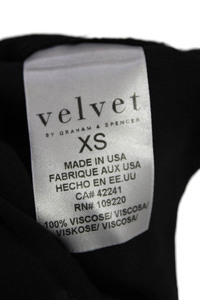 Velvet Womens Keyhole Round Neck Sleeveless Pullover BlouseTop Black Size XS