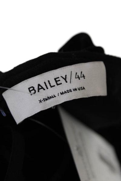 Bailey 44 Womens Velvet Lace Up Long Sleeve Pullover Blouse Top Black Size XS