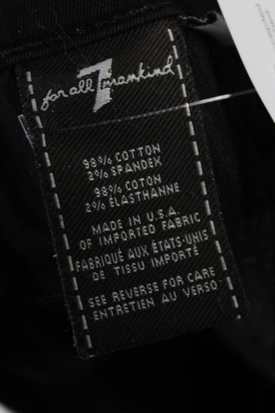 7 For All Mankind Womens Cotton Zip Button Skinny Jeans Black Size EUR 28