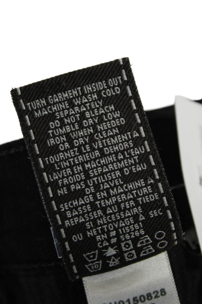 7 For All Mankind Womens Cotton Zip Button Skinny Jeans Black Size EUR 28