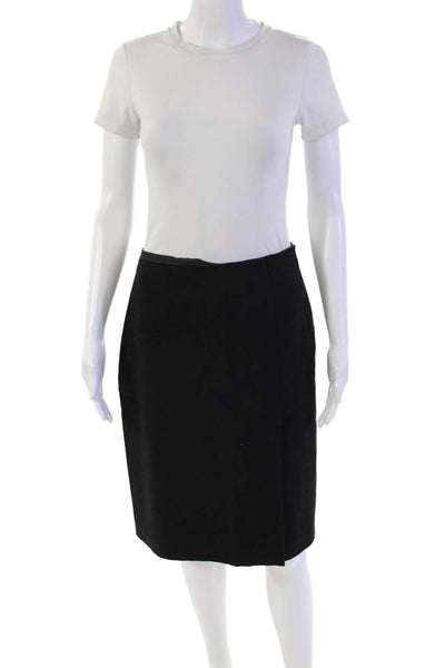 KORS Michael Kors Womens Wool Pleated Lined Midi Skirt Black Size 06