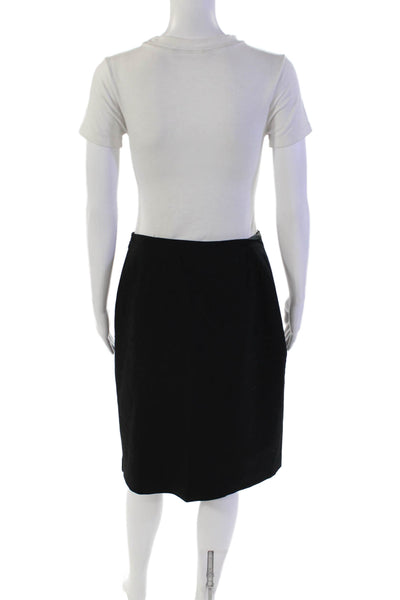 KORS Michael Kors Womens Wool Pleated Lined Midi Skirt Black Size 06