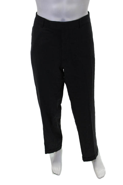Hugo Boss Mens Wool Four Pocket Hook Closure Straight Leg Pants Gray Size 36R