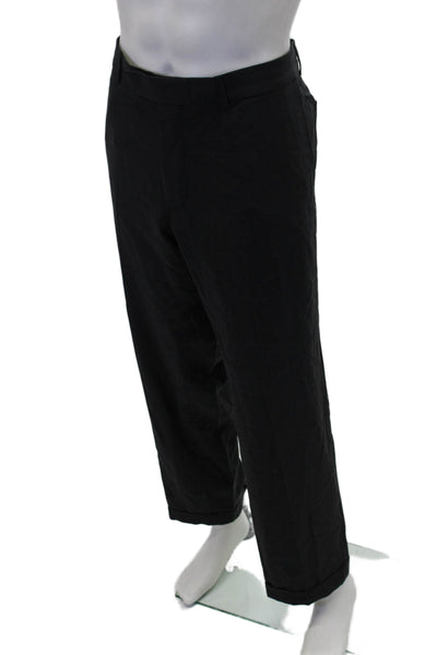 Hugo Boss Mens Wool Four Pocket Hook Closure Straight Leg Pants Gray Size 36R