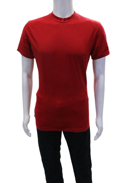 Moschino Mare Mens Cotton Crew Neck Short Sleev Pullover T-Shirt Red Size M