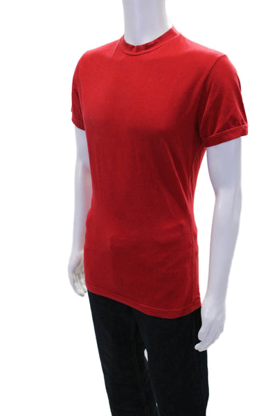 Moschino Mare Mens Cotton Crew Neck Short Sleev Pullover T-Shirt Red Size M