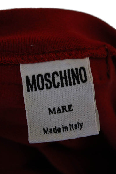 Moschino Mare Mens Cotton Crew Neck Short Sleev Pullover T-Shirt Red Size M