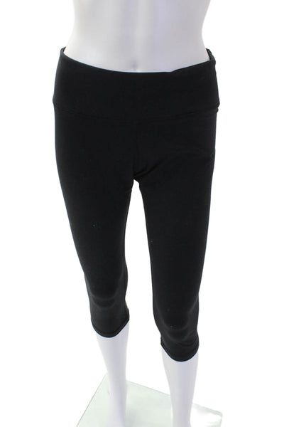 Lululemon Womens Capri Style Thick Elastic Waist Skinny Leggings Black Size 8
