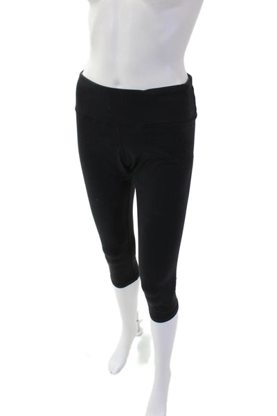 Lululemon Womens Capri Style Thick Elastic Waist Skinny Leggings Black Size 8