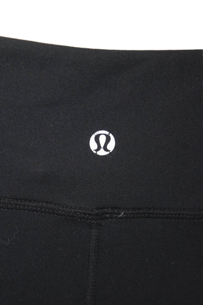 Lululemon Womens Capri Style Thick Elastic Waist Skinny Leggings Black Size 8