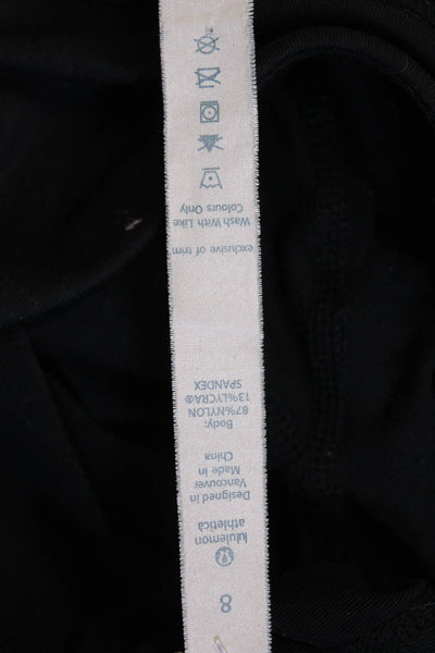 Lululemon Womens Capri Style Thick Elastic Waist Skinny Leggings Black Size 8
