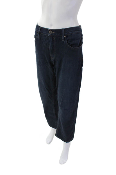 Paige Women Federal Dark Wash Straight Leg Denim Jeans Blue Size 34