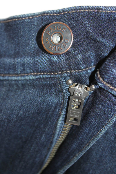 Paige Women Federal Dark Wash Straight Leg Denim Jeans Blue Size 34