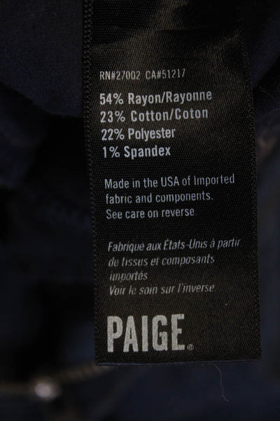 Paige Women Federal Dark Wash Straight Leg Denim Jeans Blue Size 34