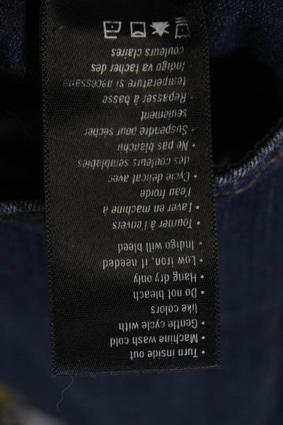 Paige Women Federal Dark Wash Straight Leg Denim Jeans Blue Size 34