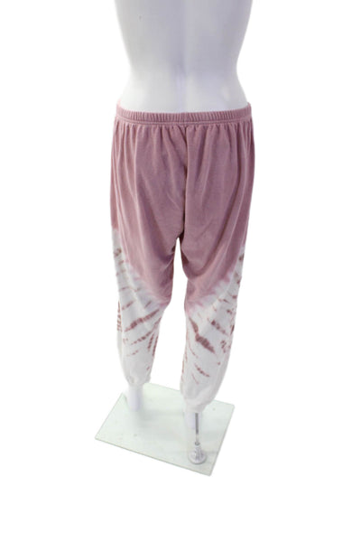 Spiritual Gangster Womens Tie-Dye Elastic Waist Sweatpants Pink Size L