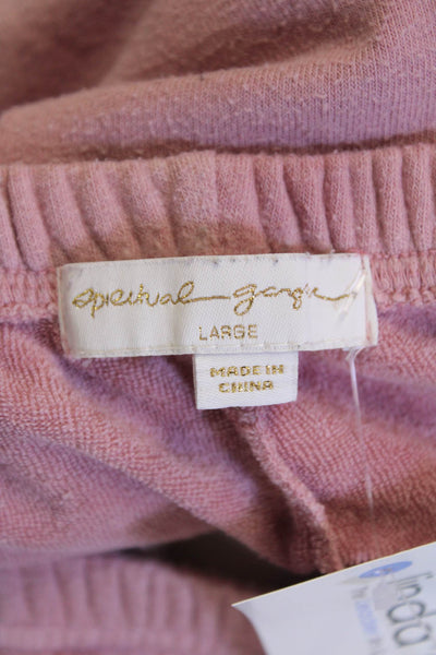 Spiritual Gangster Womens Tie-Dye Elastic Waist Sweatpants Pink Size L