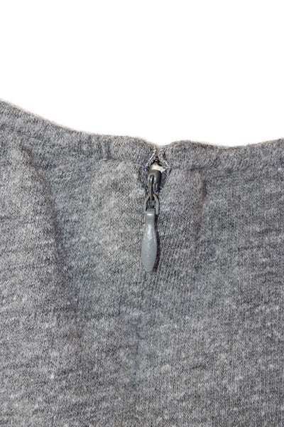 Rory Beca Womens Round Neck Zip Back Drawstring Waist Romper Gray Size L