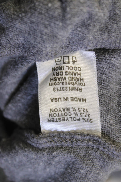 Rory Beca Womens Round Neck Zip Back Drawstring Waist Romper Gray Size L