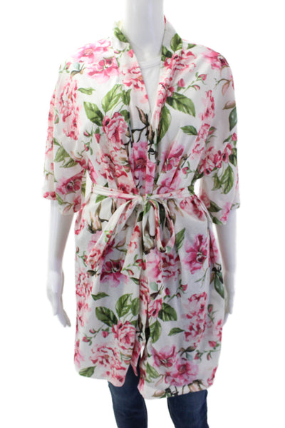 Show Me Your Mumu Womens Floral Print Open Front Robe Multicolor Size S